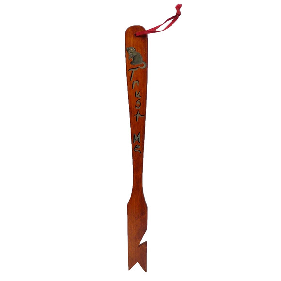 Vintage Hand-painted Wooden Oven Rack PUSH / PULL Tool 14" Long Hanging Loop - Picture 1 of 6